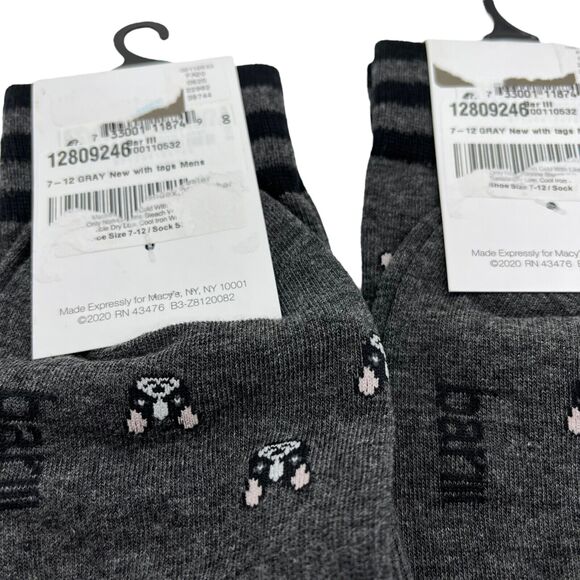 Bar III Men's Bulldog Boxer Frenchie Dog Socks size 7-12 Gray Lot of Three - Picture 6 of 15